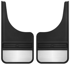 Husky Liners Universal 12in Wide Black Rubber Front Mud Flaps w/ Weight