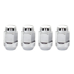McGard Hex Lug Nut (Cone Seat Bulge Style) M12X1.5 / 3/4 Hex / 1.45in. Length (4-Pack) - Chrome