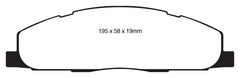 EBC 09-11 Dodge Ram 2500 Pick-up 5.7 2WD/4WD Yellowstuff Rear Brake Pads