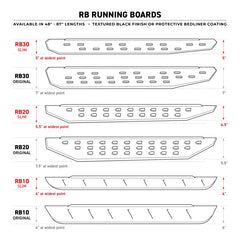 Go Rhino RB20 Running Boards - Bedliner - 80in