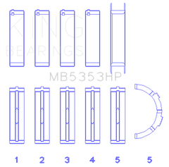 King Engine Bearings Ford 281 4.6L SOHC 16V Performance Main Bearing Set - Size STD